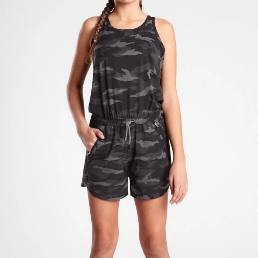 Athleta Girl camo romper size 14